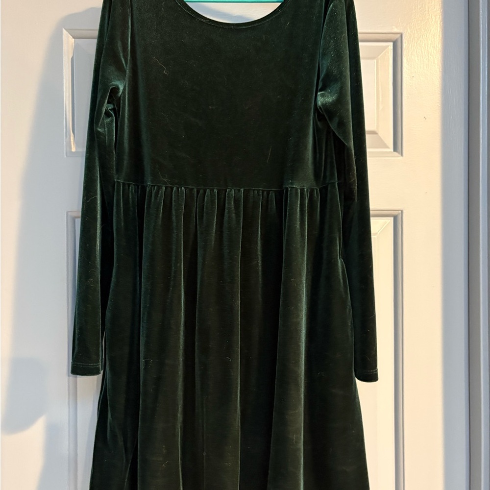 Old Navy Kids Dark Green Velvet Dress